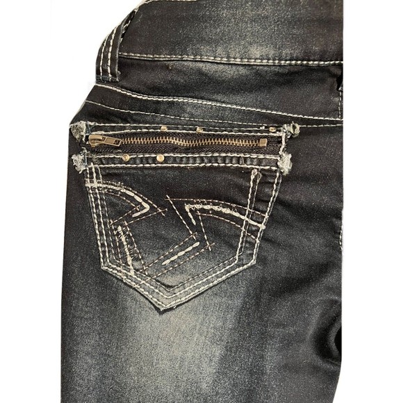 HYDRAULIC  Dark Wash Size 1/2 Skinny Leg Denim Jeans Zip back pockets - Picture 4 of 8